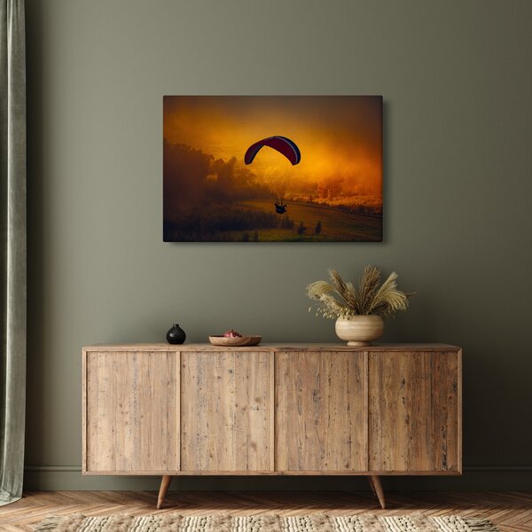 Slika padobranca pri zalasku sunca (90x60 cm)