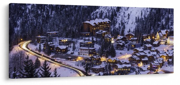Slika - planinski zimski grad (120x50 cm)