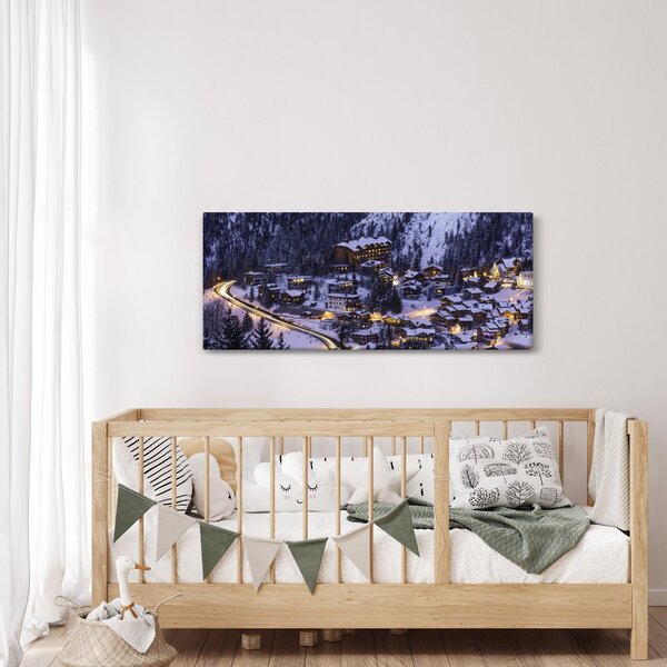 Slika - planinski zimski grad (120x50 cm)
