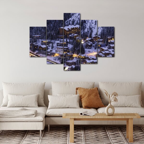 Slika - planinski zimski grad (150x105 cm)