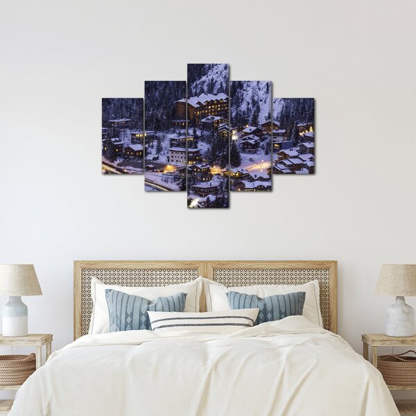 Slika - planinski zimski grad (150x105 cm)