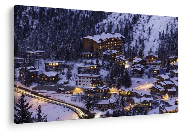 Slika - planinski zimski grad (90x60 cm)