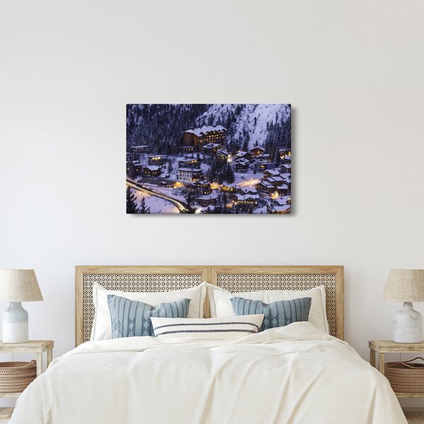 Slika - planinski zimski grad (90x60 cm)