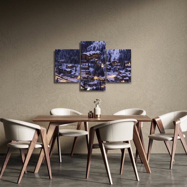 Slika - planinski zimski grad (90x60 cm)