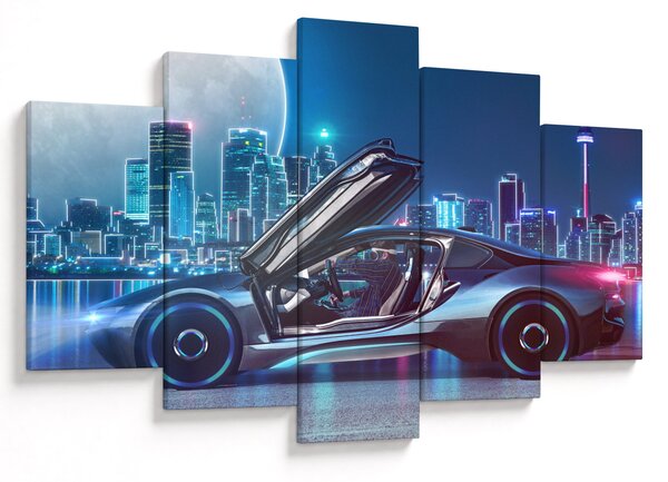 Slika trkaćeg automobila noću (150x105 cm)