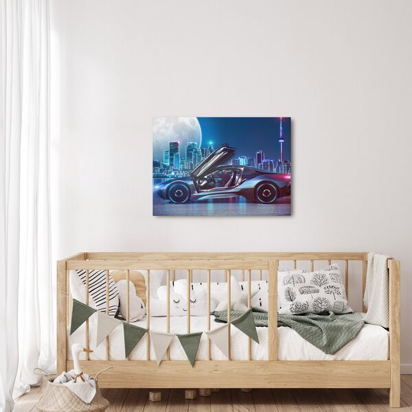 Slika trkaćeg automobila noću (70x50 cm)