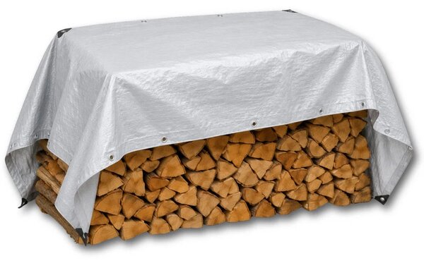 Vodootporna cerada siva 2 × 4 m, ojačana s ušicama