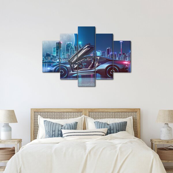 Slika trkaćeg automobila noću (150x105 cm)