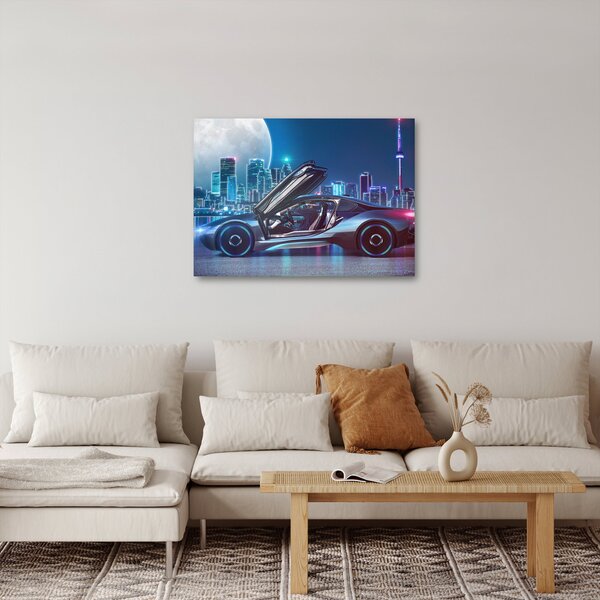 Slika trkaćeg automobila noću (70x50 cm)