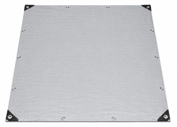 Vodootporna cerada siva 2 × 4 m, ojačana s ušicama