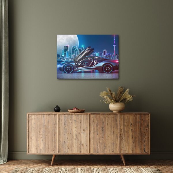 Slika trkaćeg automobila noću (70x50 cm)