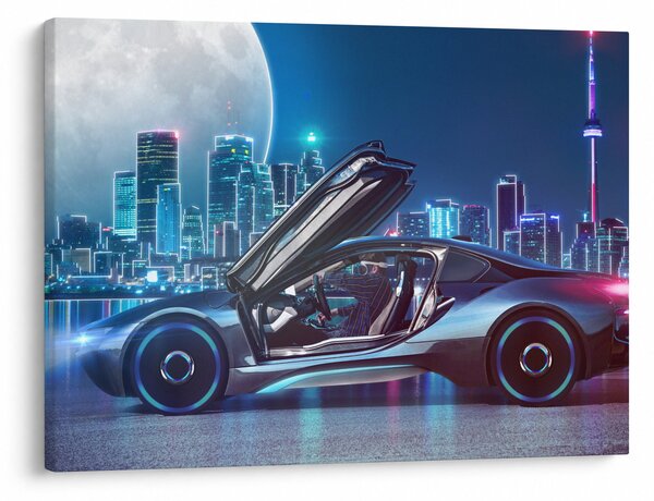 Slika trkaćeg automobila noću (70x50 cm)