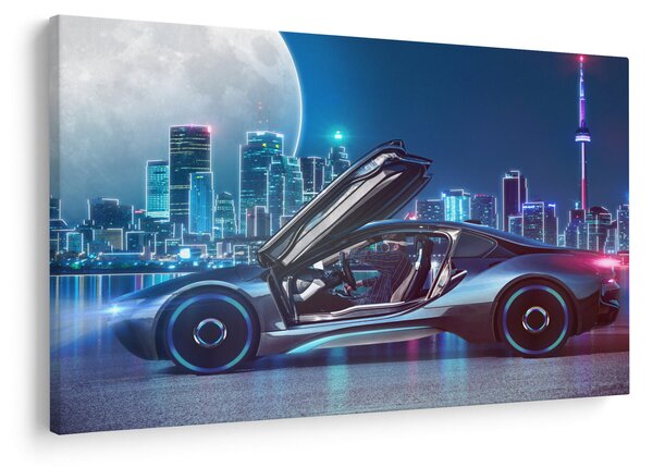 Slika trkaćeg automobila noću (90x60 cm)