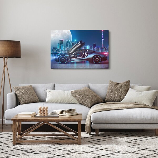 Slika trkaćeg automobila noću (90x60 cm)
