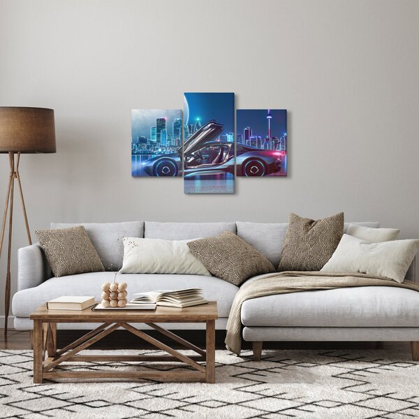 Slika trkaćeg automobila noću (90x60 cm)