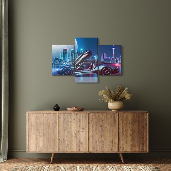 Slika trkaćeg automobila noću (90x60 cm)