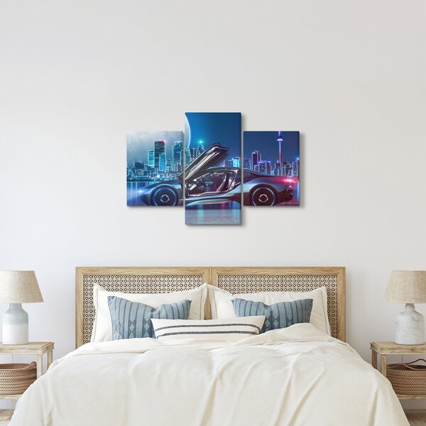 Slika trkaćeg automobila noću (90x60 cm)