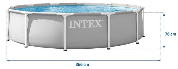 Intex sivi okvirni bazen 366 x 76 cm set 16 u 1 šareni