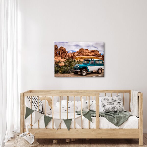 Slika terenskog automobila u planinama (70x50 cm)