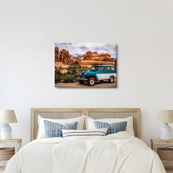 Slika terenskog automobila u planinama (70x50 cm)