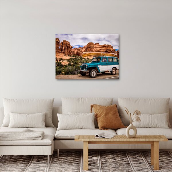 Slika terenskog automobila u planinama (70x50 cm)