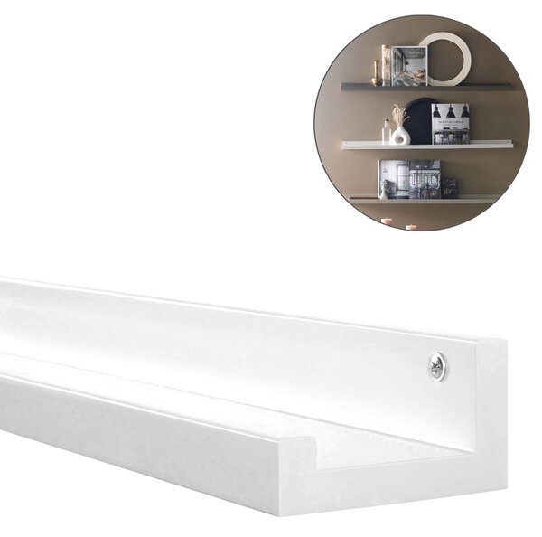 Zidna polica za slike FOTOPLANK 120 cm, bijela