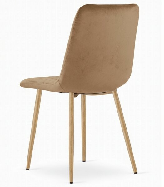 Smeđa baršunasta stolica LAVA ALMOND BROWN