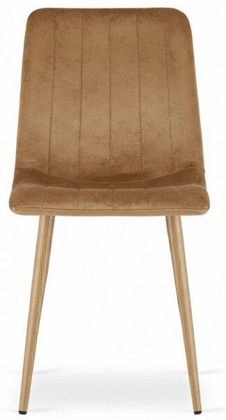 Smeđa baršunasta stolica LAVA ALMOND BROWN