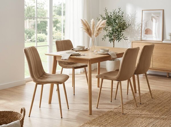 Smeđa baršunasta stolica LAVA ALMOND BROWN