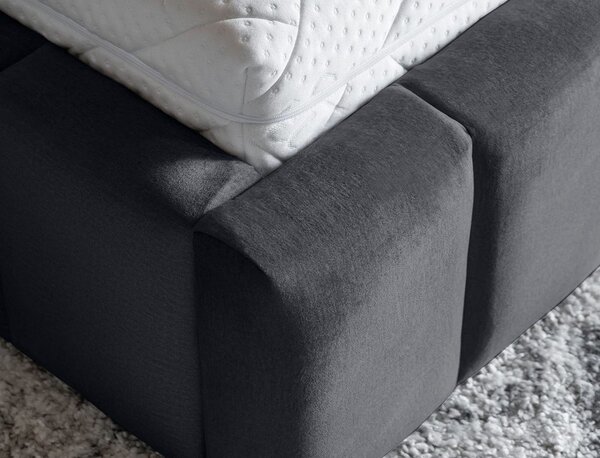 Sivi tapecirani bračni krevet s prostorom za odlaganje s podnicom 180x200 cm Lamica – ELTAP