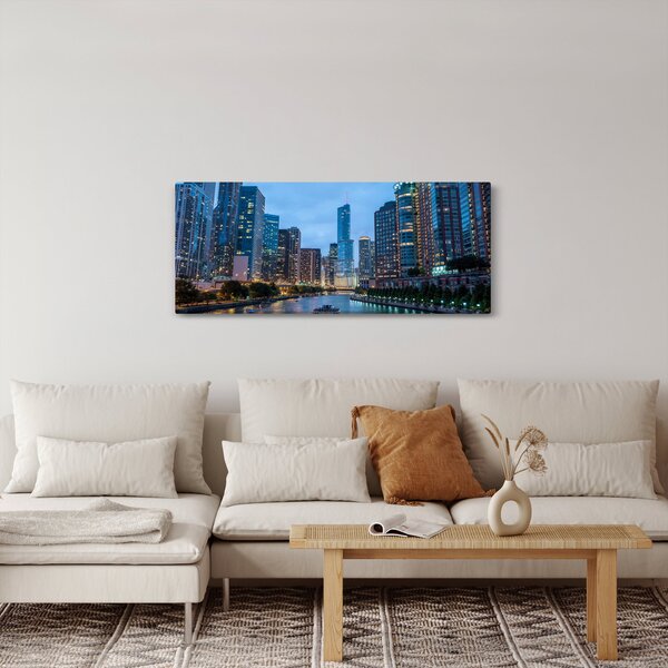 Slika grad noću (120x50 cm)