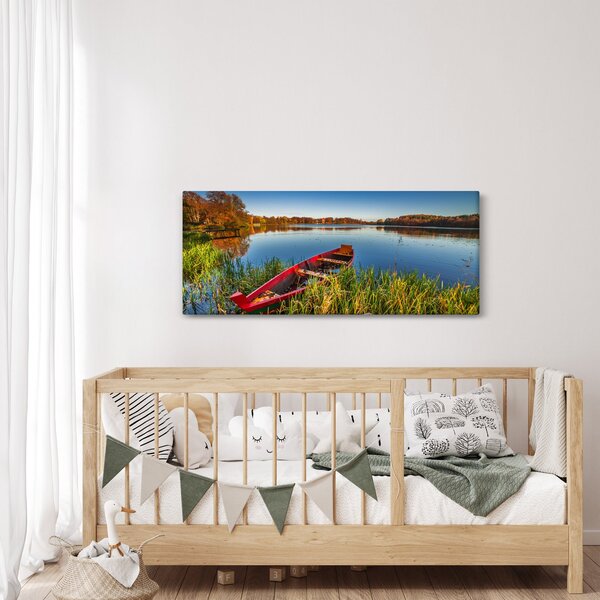 Slika crvene brodice (120x50 cm)