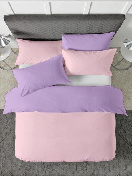 Posteljina s navlakom rozo-ljubičasta - 140 x 200 cm + 50 x 70 cm (1 jastučnica)