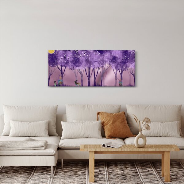 Slika - Jelen u čarobnoj šumi (120x50 cm)
