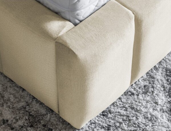 Bež tapecirani bračni krevet s prostorom za odlaganje s podnicom 160x200 cm Lamica – ELTAP