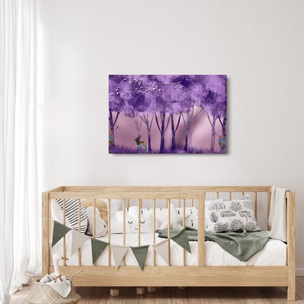 Slika - Jelen u čarobnoj šumi (90x60 cm)