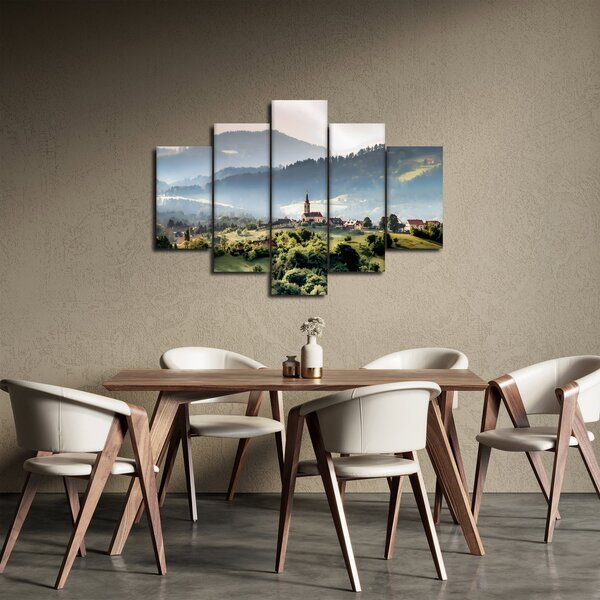 Slika - selo u magli (150x105 cm)