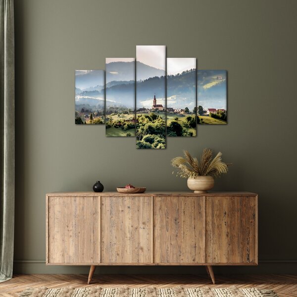 Slika - selo u magli (150x105 cm)
