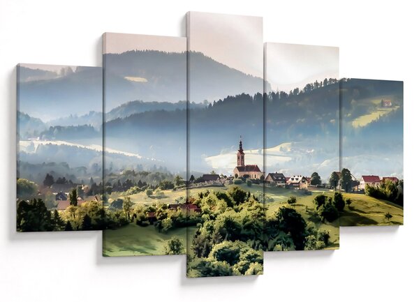 Slika - selo u magli (150x105 cm)