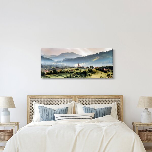Slika - selo u magli (120x50 cm)