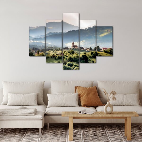 Slika - selo u magli (150x105 cm)