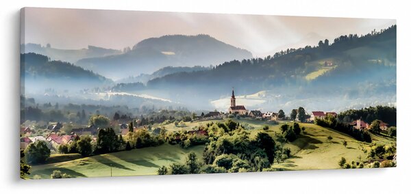 Slika - selo u magli (120x50 cm)