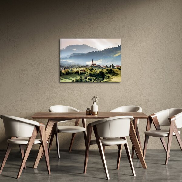 Slika - selo u magli (70x50 cm)