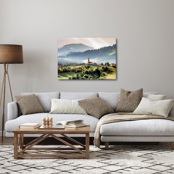 Slika - selo u magli (70x50 cm)