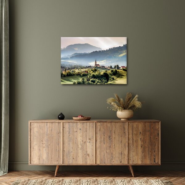 Slika - selo u magli (70x50 cm)