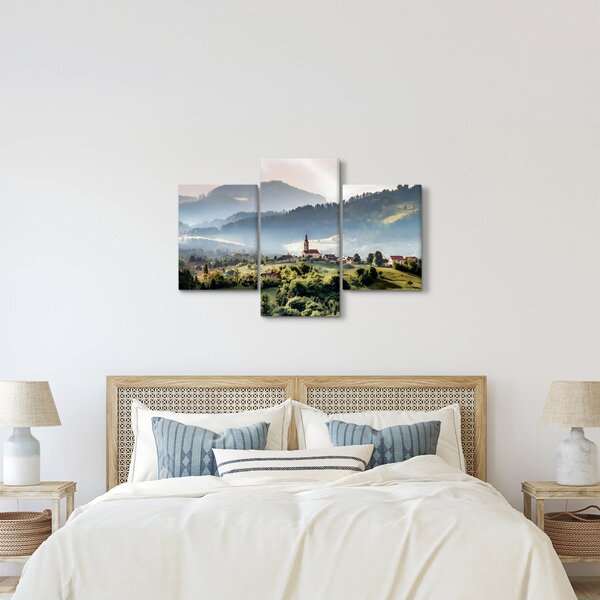 Slika - selo u magli (90x60 cm)