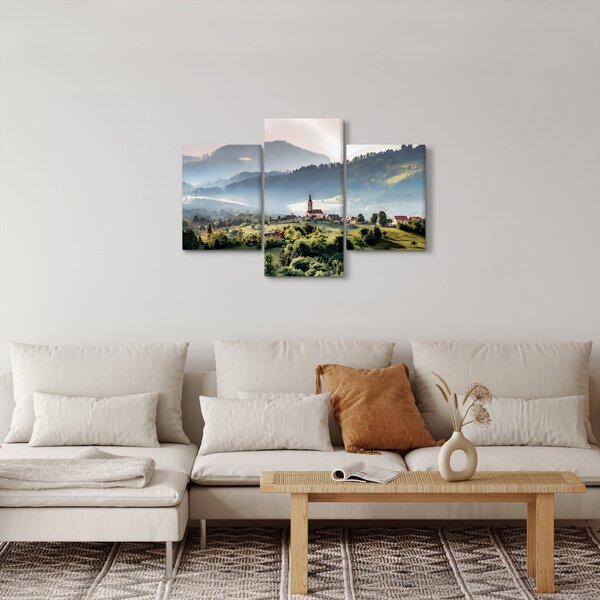 Slika - selo u magli (90x60 cm)