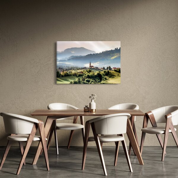 Slika - selo u magli (90x60 cm)
