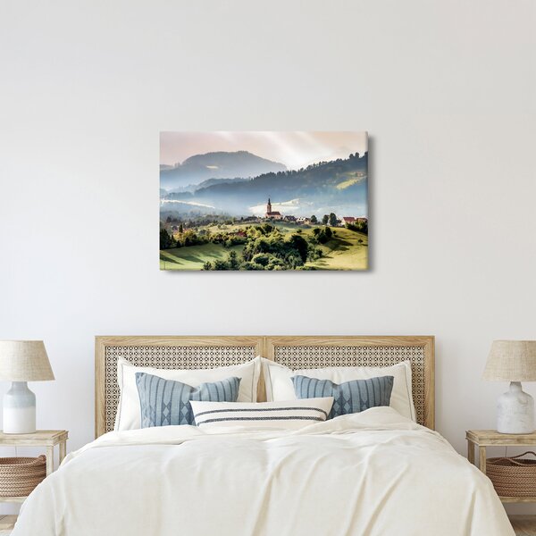 Slika - selo u magli (90x60 cm)