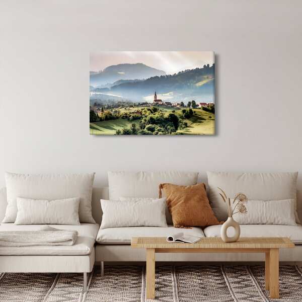 Slika - selo u magli (90x60 cm)